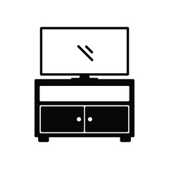 tv and tv table icon vector