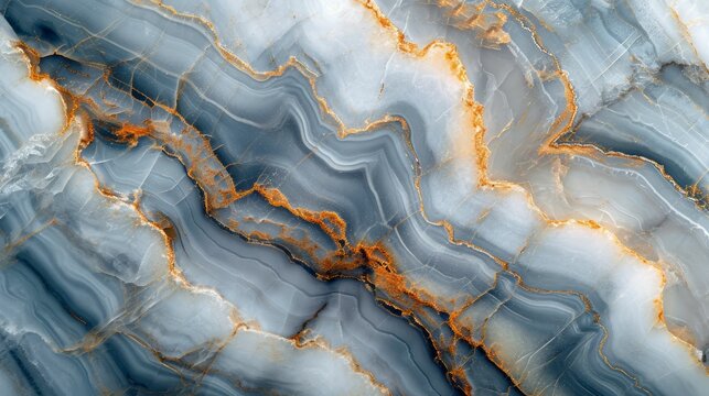 Macro shot of a smooth, polished marble surface with veins of contrasting colors, embodying elegance and luxury.
