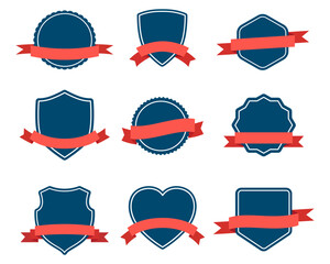 Vintage badges and ribbons banner labels tag vector