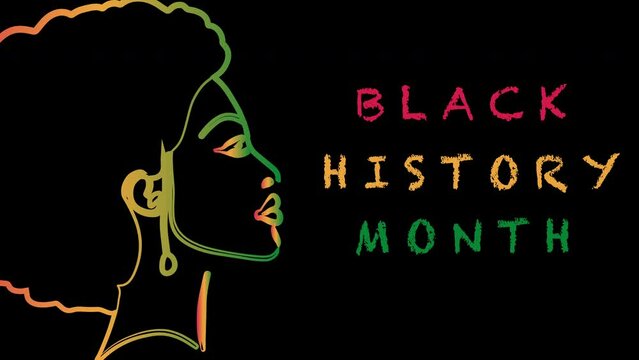 black history month text animated