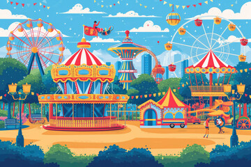 Amusement Rides and Attractions: In addition to beer tents, Oktoberfest features a large fairground with amusement rides