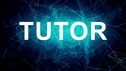 Animated futuristic texts about Language Tutoring, Language and Tutor services