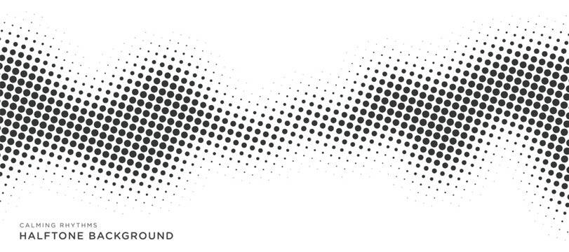 Calming rhythms halftone background abstract waves vector design in black color