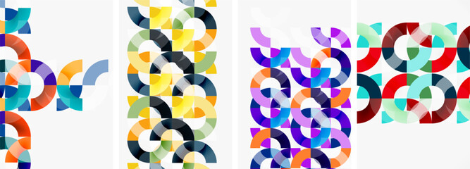 Set of circle lines poster backgrounds. Vector illustration For Wallpaper, Banner, Background, Card, Book Illustration, landing page