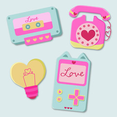 Vector happy valentine's day element collection.