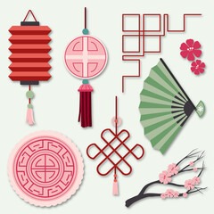Vector chinese new year elements collection.