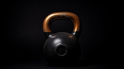 Kettlebell on a dark background: a fitness and strength training concept