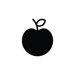 Vector apple icon. Modern black silhouette pictogram of healthy food. Simple fruit symbol illustration. Flat nutrition sign template