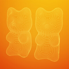 Gummy bear. Jelly fruit candy