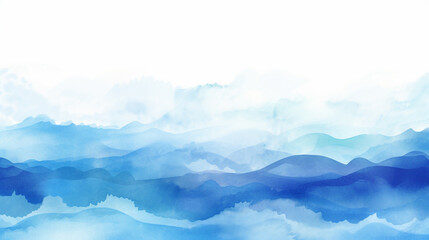 Abstract blue watercolor background.Hand painted watercolor. AI