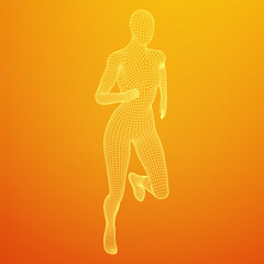 Running woman. Sprinter silhouette.