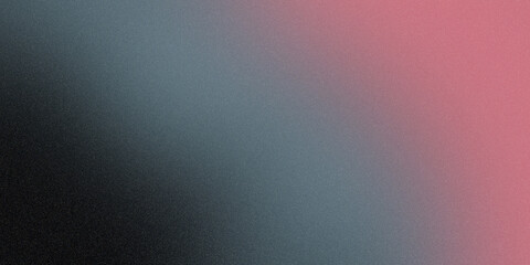 Black dark teal pink coral abstract background. Color gradient. Geometric shape. Wave, wavy curved line. Rough grunge grain noise. Light neon metallic shine shimmer bright. Design.