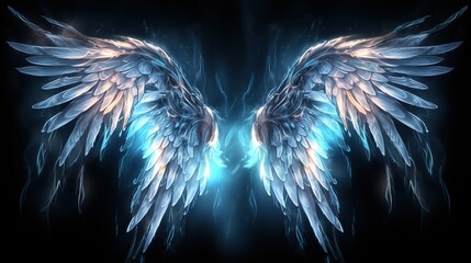 background for writing in the form of lightning with angel wings, for t-shirts.