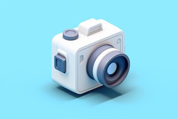 Fototapeta premium Colorful 3D cartoon camera isometric