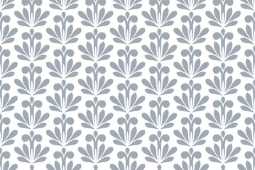 Flower geometric pattern. Seamless vector background. White and gray ornament. Ornament for fabric, wallpaper, packaging. Decorative print.