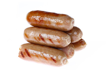 Sausages, isolated on a white background