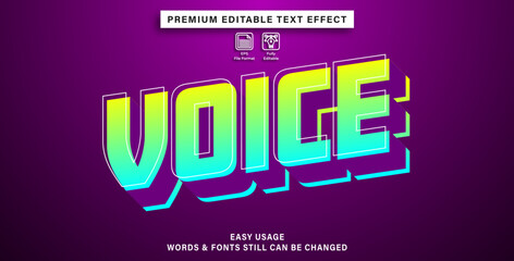 Editable text or font effect voice style