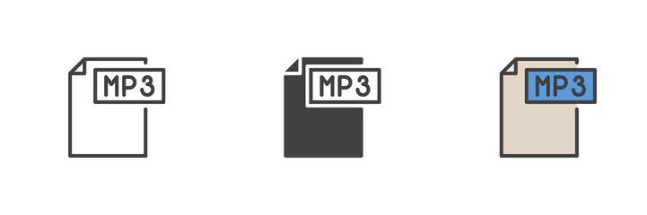 MP3 file different style icon set