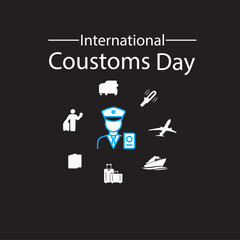 International Customs Day poster, Banner, sign, symbol, icon, or logo design.