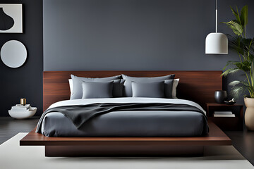 modern bedroom, minimalist furniture with clean lines