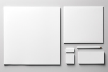 Obraz premium Blank Stationery Set Mockup created with Generative AI