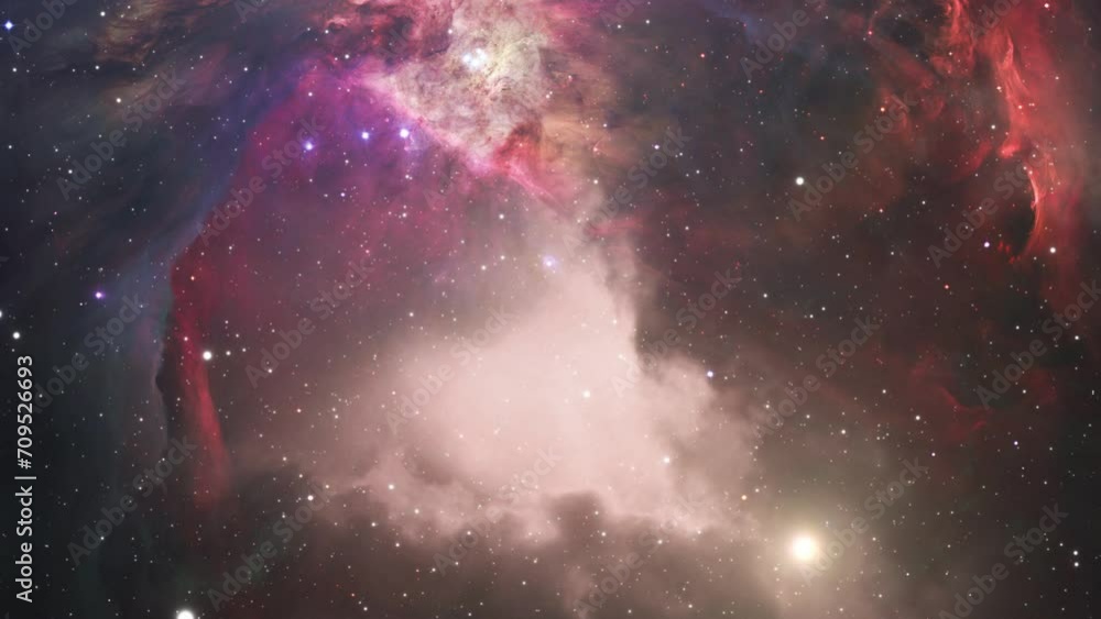 Poster stars and nebula clouds floating in space 4k