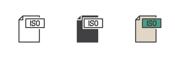 ISO file different style icon set