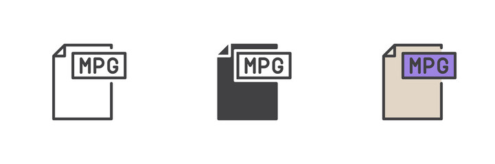 MPG file different style icon set