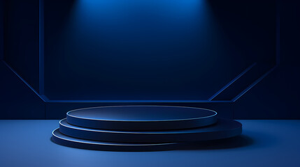 Obraz premium Modern round product advertising podium, booth, stage, product background, promotional event background