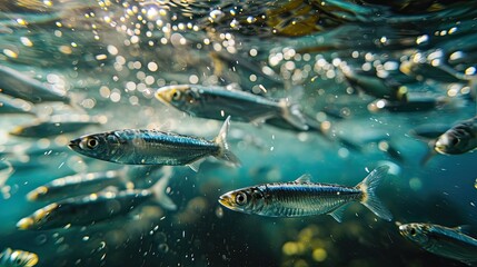 Sardines fish underwater