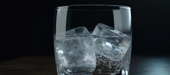 glass filled with ice cubes, cold, frozen 22