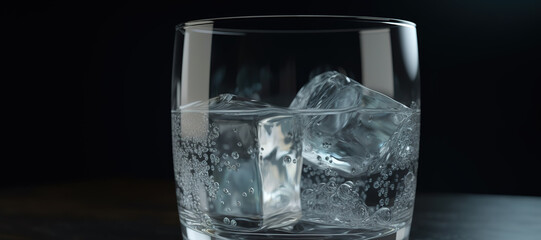 glass filled with ice cubes, cold, frozen 21