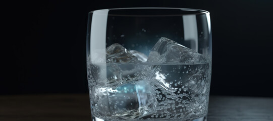 glass filled with ice cubes, cold, frozen 15