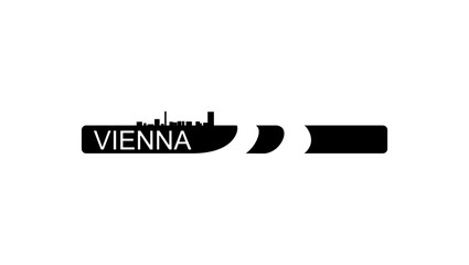 Vienna landscape, symbol, logo, black isolates silhouette