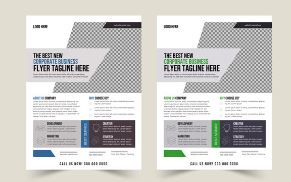  a bundle of 2 templates of a4 flyer, Creative corporate business flyer template design set,  Geometric shape,  perfect for creative professional business, trendy creative corporate multipurpose minim