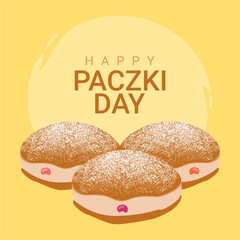 happy paczki day post template vector stock
