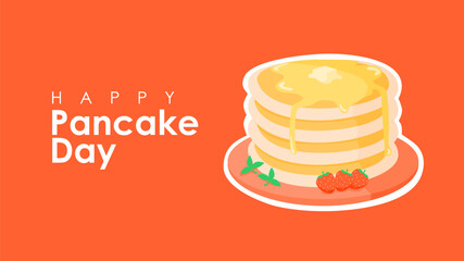 happy pancake day banner template vector stock - obrazy, fototapety, plakaty