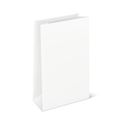 Paper bag without handle mockup. Vector illustration isolated on white background.  Easy to use for presentation your product, idea, promo, design. EPS10.