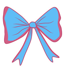 ribbon illustration doodle simple hand drawn transparent background with blue and pink colors that can be use for decoration, social media, sticker, wallpaper, e.t.c	