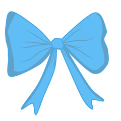 ribbon illustration doodle simple hand drawn transparent background with blue color that can be use for decoration, social media, sticker, wallpaper, e.t.c	