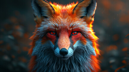 colored fox mask is displayed on a solid background - obrazy, fototapety, plakaty