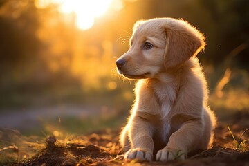 Pensive Puppy in Sunlight