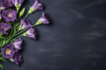 Lisianthus flowers on a dark background Funeral floral arrangements