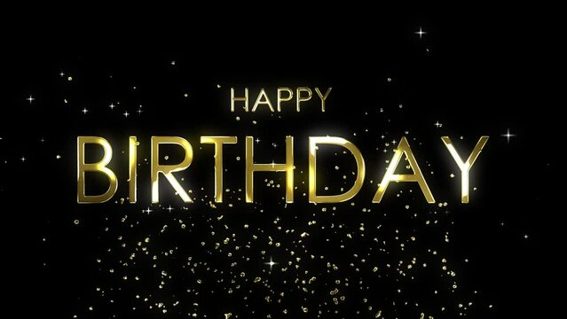 Birthday gold birthday Animation Happy birthday gold birthday wishes gold particles 4k alpha looping