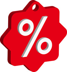 Price tag. 3D Isometric tag sign. Percentage isometric tag retail special offer 3d icon vector illustration.
