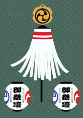 Traditional Japanese Illustration｜伝統的なイラスト|
まといと提灯｜背景あり