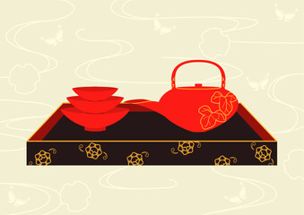 Traditional Japanese Illustration｜伝統的なイラスト|
お屠蘇｜背景あり