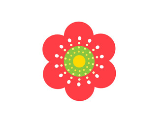 赤いの花の北欧風イラスト