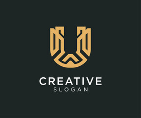 Fototapeta na wymiar Letter U logo design for various types of businesses and company. colorful, modern, luxury letter U logo