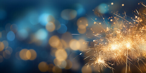 fireworks in the night sky,Close up of New Years Eve fireworks sparkles isolated on a gradient background,Fireworks with a blue background and a blur of the background